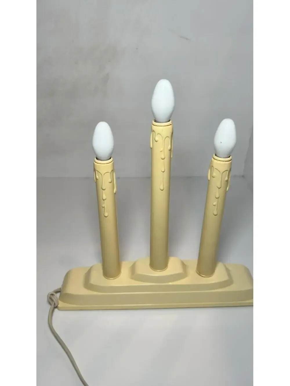 Pair Of Vintage 3-Light Candolier Electric Christmas Candle Window Candle